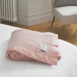 John Atkinson by Hainsworth® Cellular Atkincel Satin Bound Wool Powder Pink Blanket